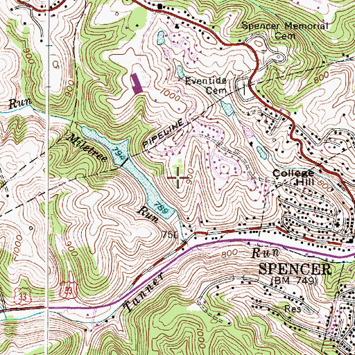 Topographic Map of Miletree Health Care Center, WV