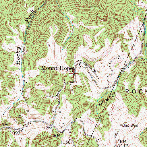 Topographic Map of Mount Hope Community Church, WV