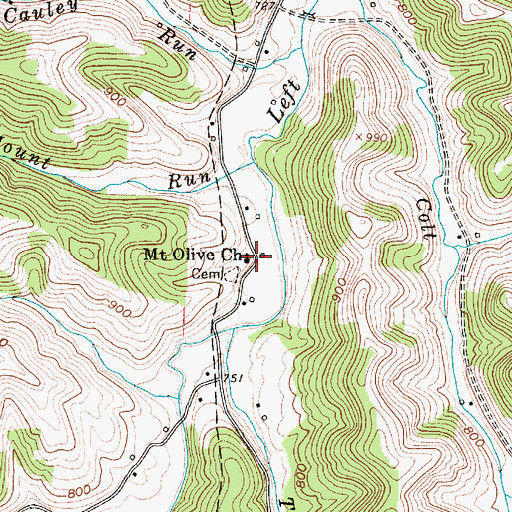 Topographic Map of Mount Olive, WV