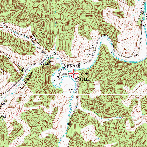 Topographic Map of Otto Advent Christian Church, WV