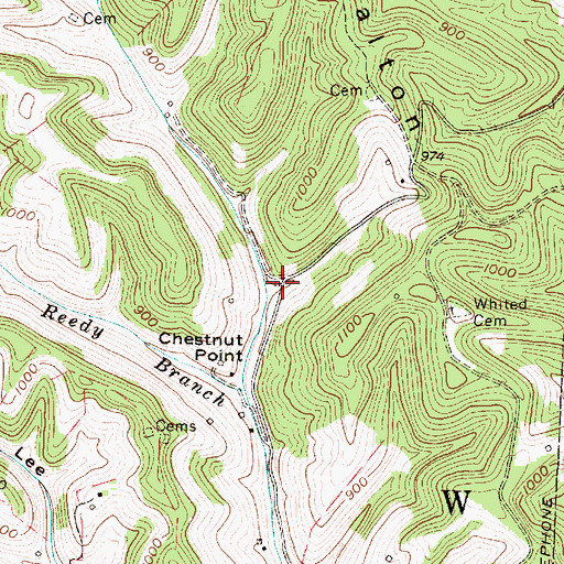 Topographic Map of Patsey (historical), WV