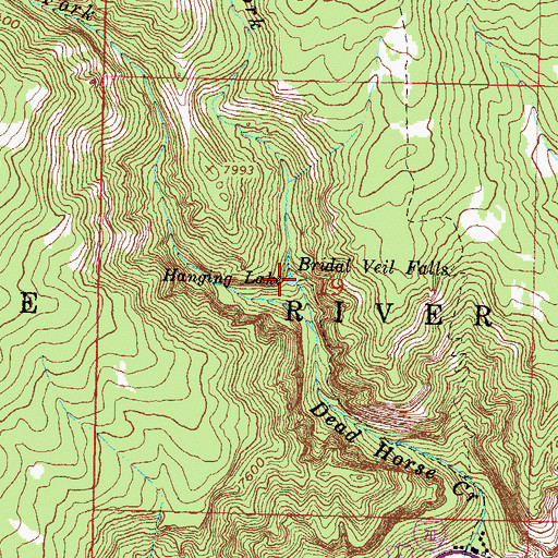 Topographic Map of Hanging Lake, CO