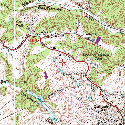 Topographic Map of Quiet Vale, WV