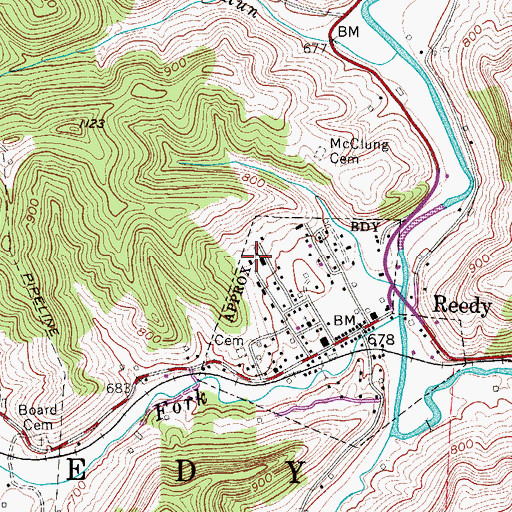 Topographic Map of Reedy Elementary School, WV