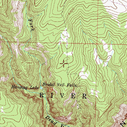 Topographic Map of Hanging Lake Park, CO
