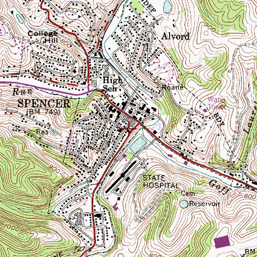 Topographic Map of Saint Johns United Methodist Church, WV