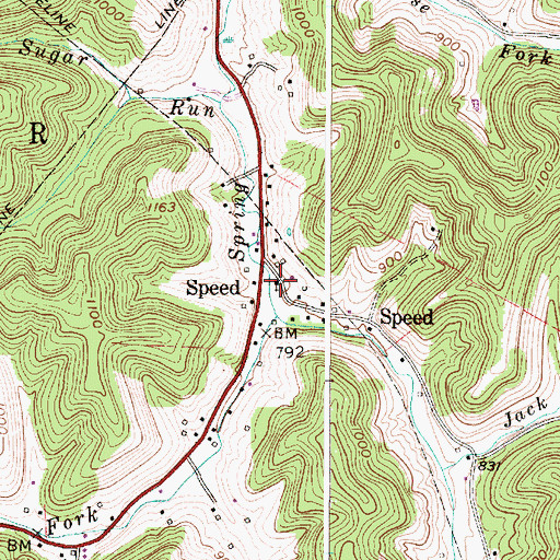 Topographic Map of Speed United Methodist Church, WV