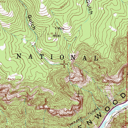 Topographic Map of Dry Gulch, CO