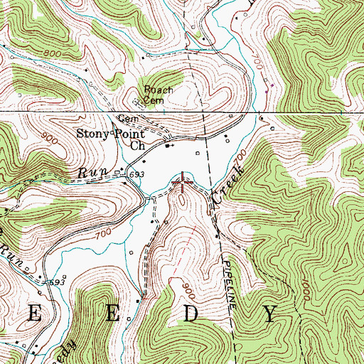 Topographic Map of Stony Point School (historical), WV