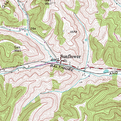 Topographic Map of Sunflower School (historical), WV