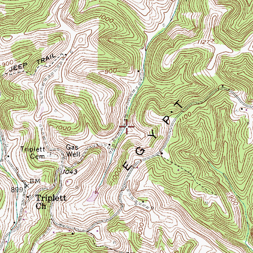 Topographic Map of Triplett School (historical), WV