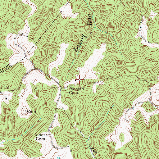 Topographic Map of Virgil (historical), WV