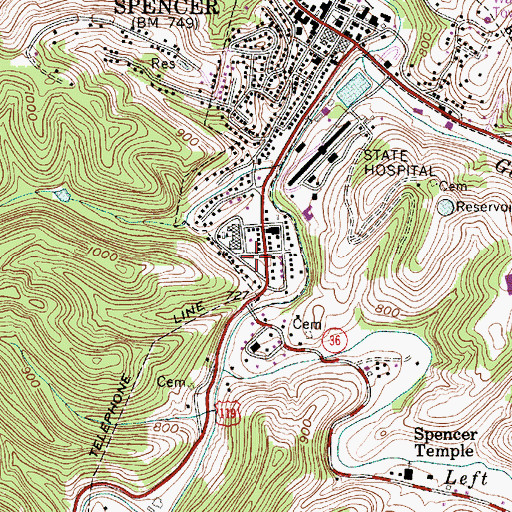 Topographic Map of Washington Park, WV