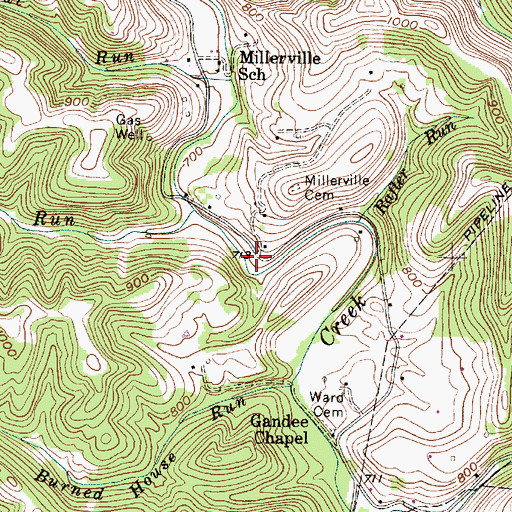 Topographic Map of Wellington, WV