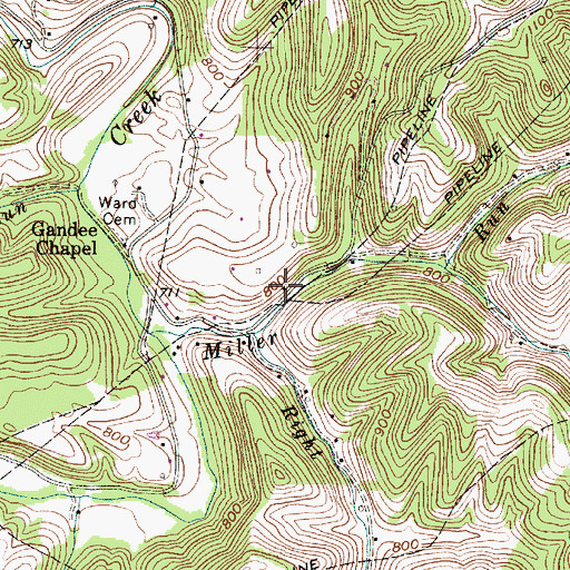 Topographic Map of Willow Bend School (historical), WV