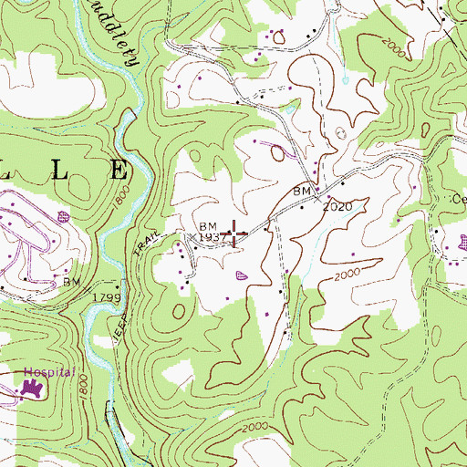 Topographic Map of Armstrong School (historical), WV