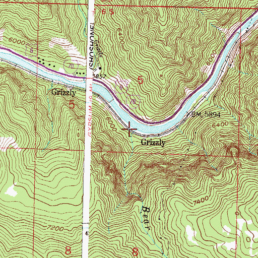 Topographic Map of Bear Creek, CO