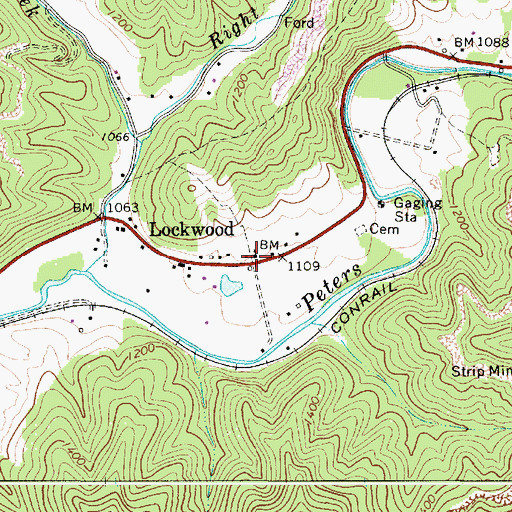 Topographic Map of Centennial Fairview Baptist Church, WV