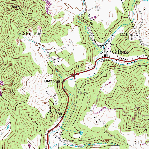Topographic Map of Church of God, WV