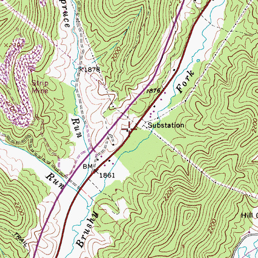 Topographic Map of Duffy School (historical), WV