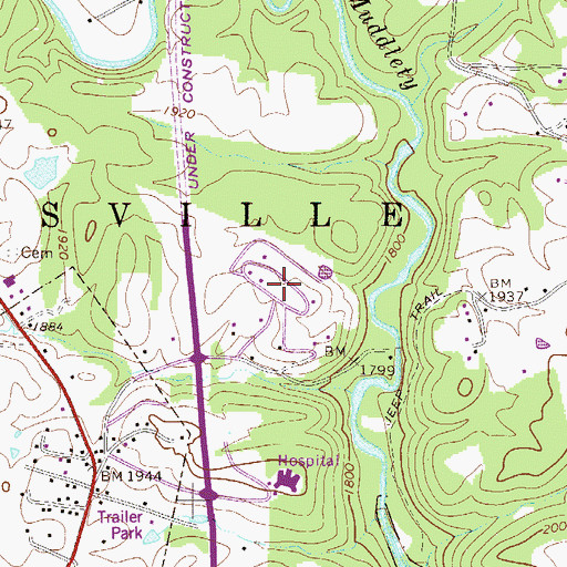 Topographic Map of Holly Hills Estates, WV