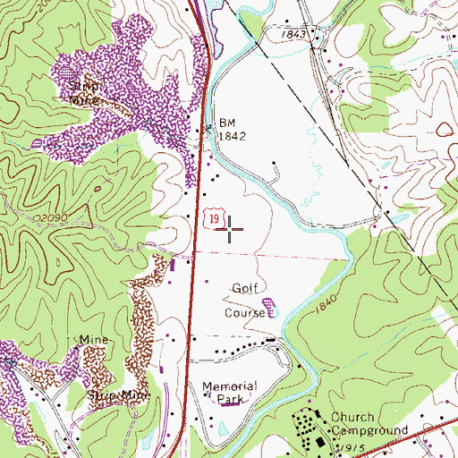 Topographic Map of Nicholas County High School, WV