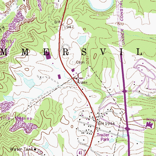 Topographic Map of Pecks School (historical), WV
