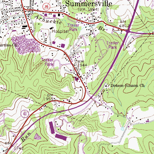 Topographic Map of Southern Baptist Fellowship Church, WV