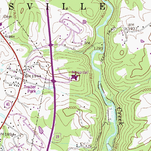 Topographic Map of Summersville Memorial Medical Center, WV