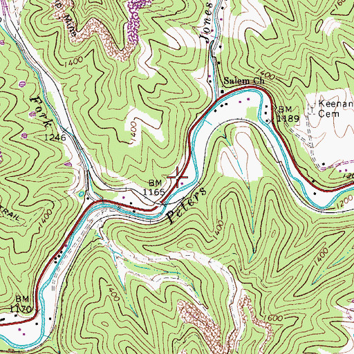 Topographic Map of Winebrenner School (historical), WV