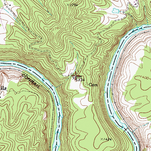 Topographic Map of Albion (historical), WV