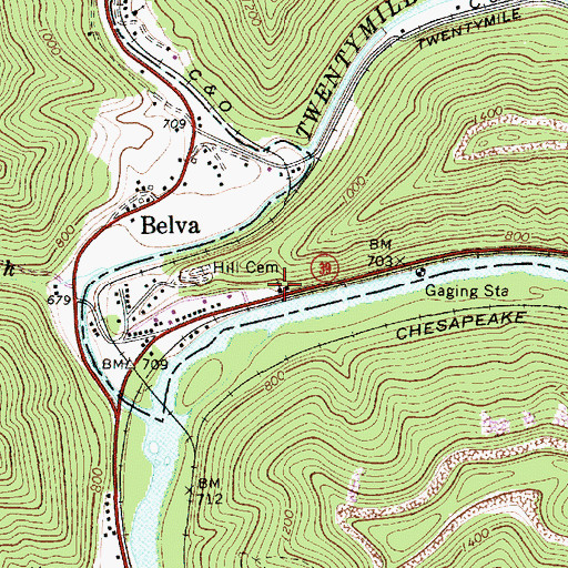 Topographic Map of Bible Baptist Church, WV