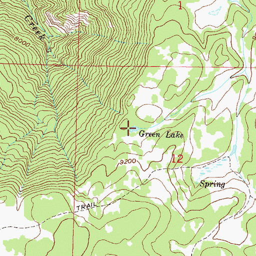 Topographic Map of Green Lake, CO