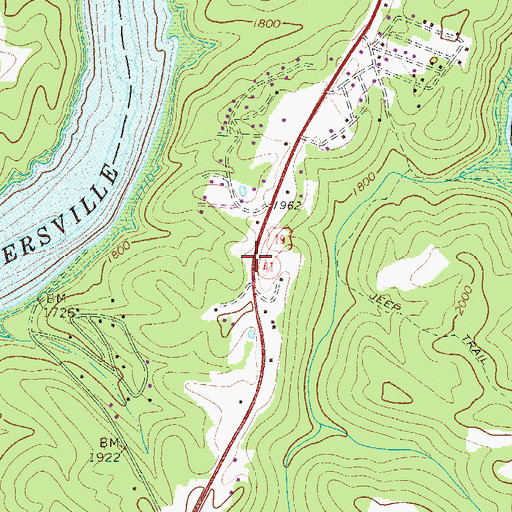 Topographic Map of Blacks Chapel (historical), WV
