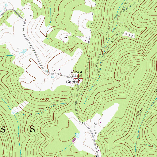 Topographic Map of Dixon Chapel Cemetery, WV