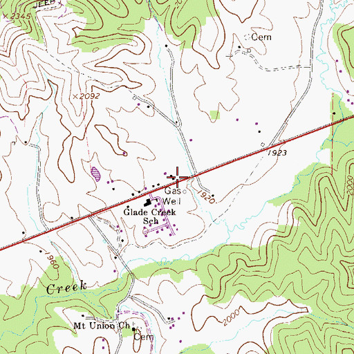 Topographic Map of Eberly School (historical), WV