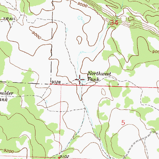 Topographic Map of Northwest Tank, CO
