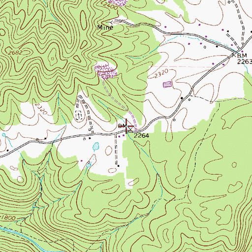 Topographic Map of Hicks School (historical), WV