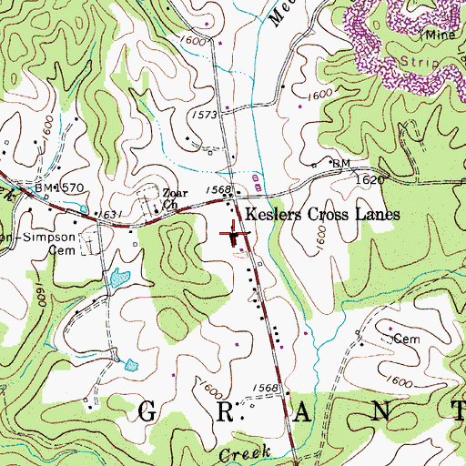 Topographic Map of Kessler School (historical), WV