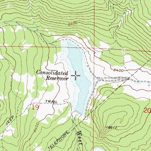 Topographic Map of Consolidated Reservoir, CO