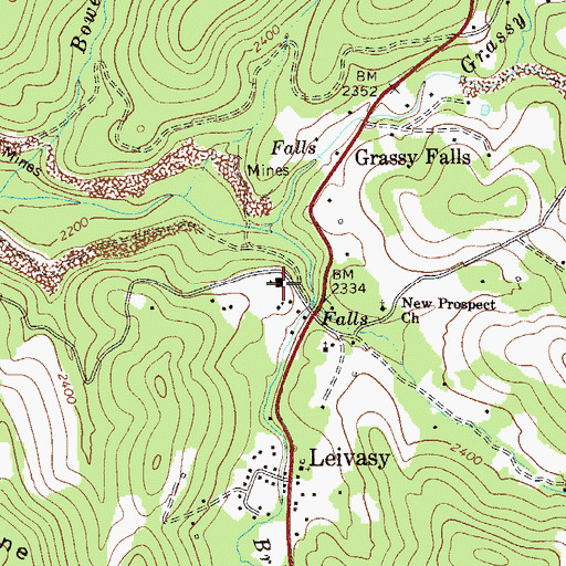 Topographic Map of Leivasy Elementary School (historical), WV