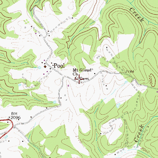 Topographic Map of Mount Gilead Cemetery, WV