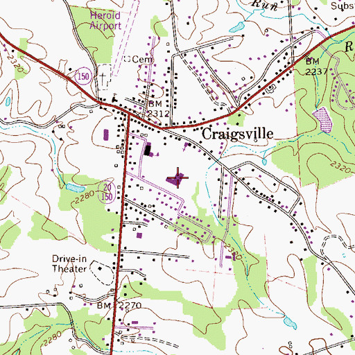 Topographic Map of Nicholas County Career and Technical Center, WV