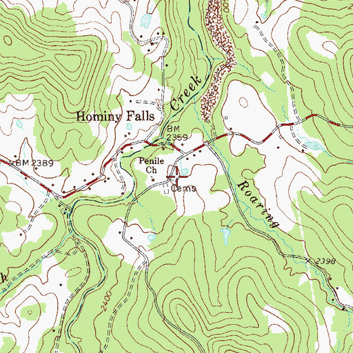 Topographic Map of Penile Cemetery, WV