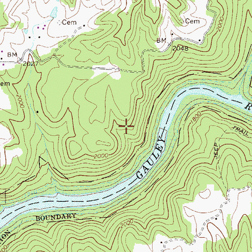 Topographic Map of Persinger Ford (historical), WV