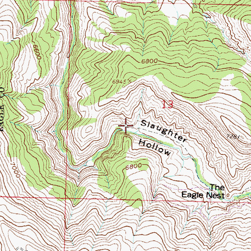 Topographic Map of Slaughter Hollow, CO