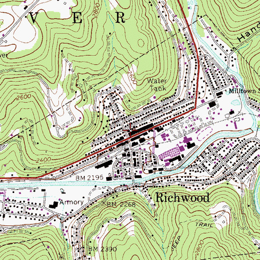 Topographic Map of First United Methodist Church, WV
