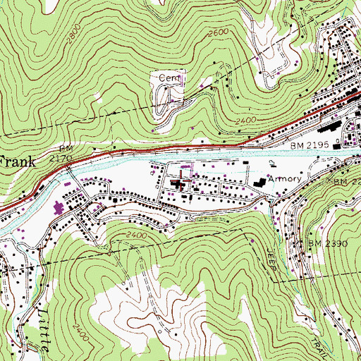 Topographic Map of Richwood Area Community Hospital, WV
