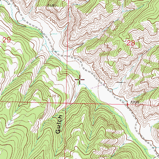 Topographic Map of Fry Gulch, CO