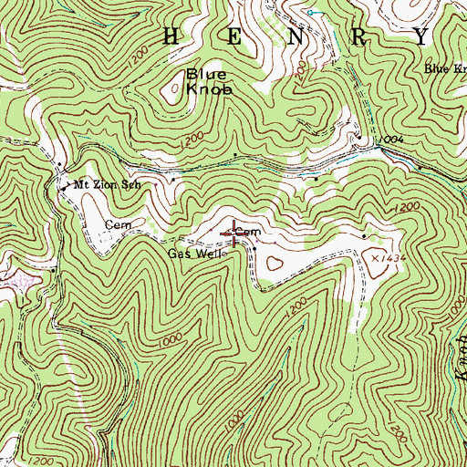 Topographic Map of Davis Cemetery, WV